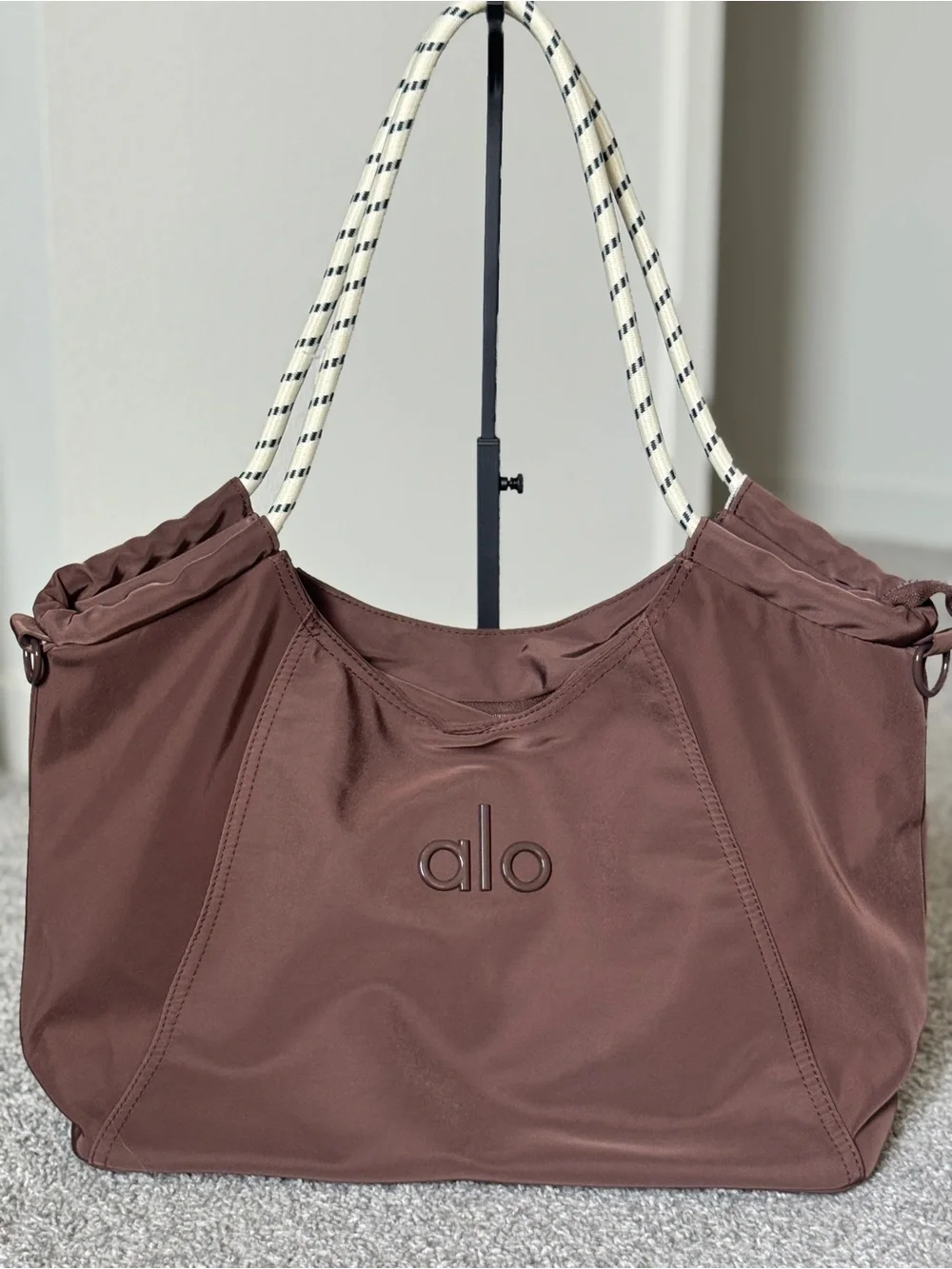 Alo Yoga Brown Tote Bag with Rope Handles
